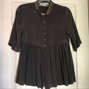 Alexander Wang 100% Silk Top With Gold Hardware